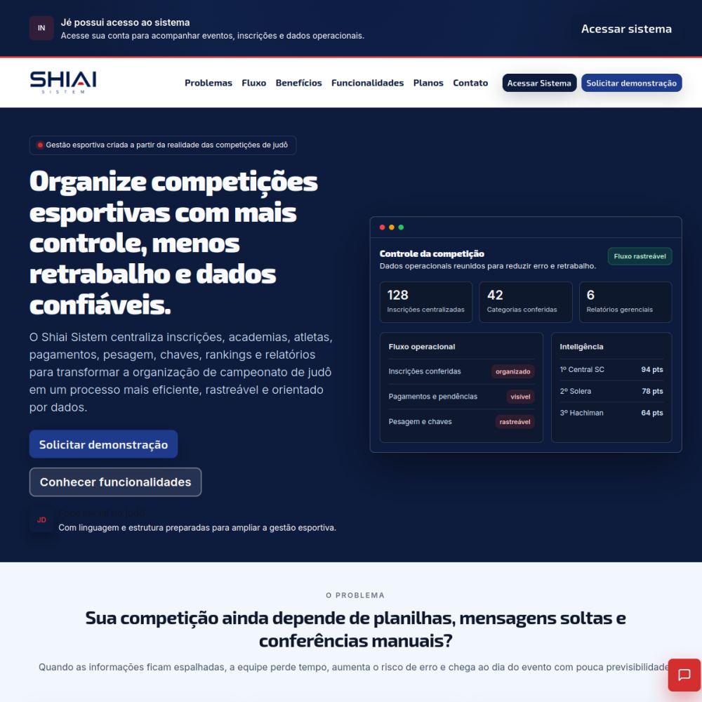 Shiai Sistem dashboard